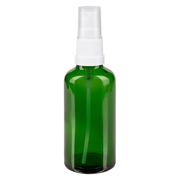 Frasco de farmácia verde 50ml spray top branco