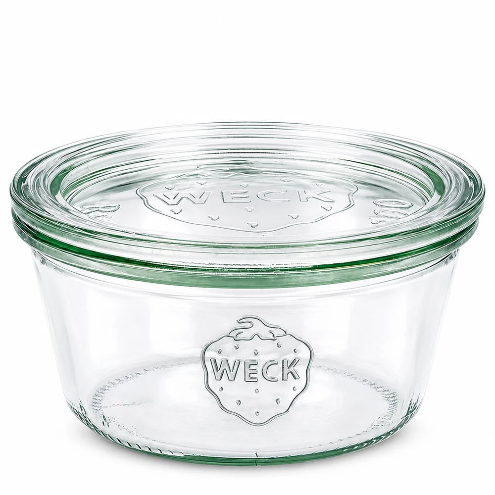 Frasco de vidro WECK 290ml baixo com tampa de vidro Frasco de conservação RR100 transparente para conservação e armazenamento