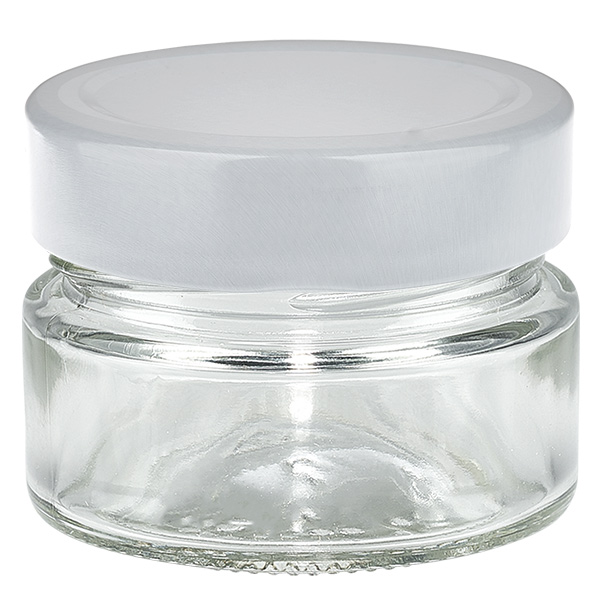 Frasco redondo de 80ml com tampa BasicSeal branco fundo UNiTWIST