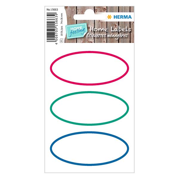 Etiquetas universais tricolores (18 etiquetas) 76x34mm