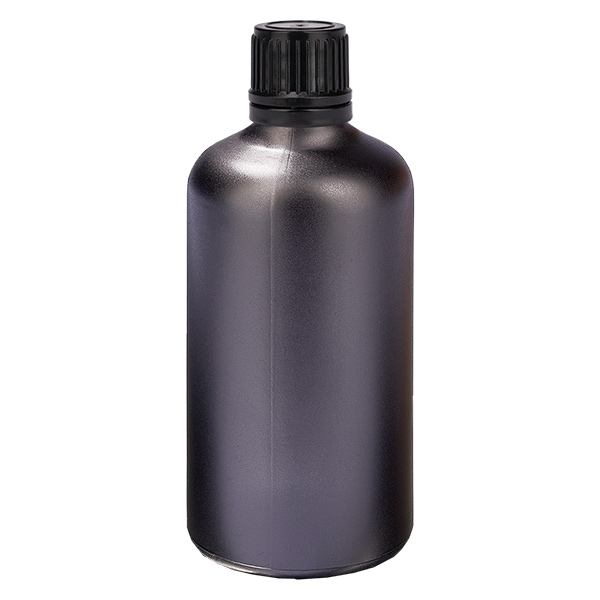 Frasco de 100ml (globule) 3mm anel de vazamento preto fecho inviolável BlackL. UT18/10