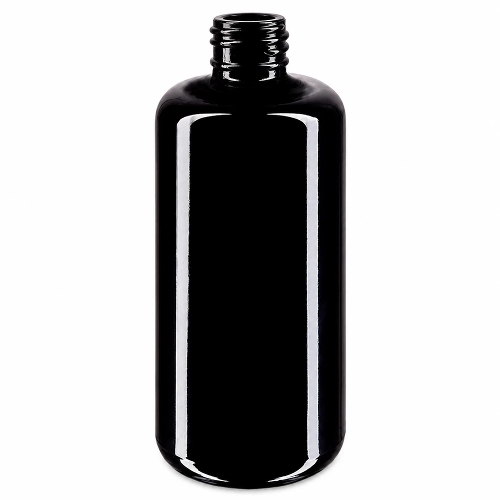 Frasco de vidro violeta 200ml 410/24 Frasco de cosméticos Draco de 200 ml em vidro violeta de alta qualidade Miron para cosméticos naturais e óleos essenciais