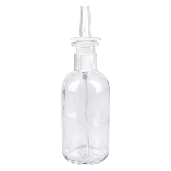 Frasco de spray nasal de 100 ml branco/transparente com fecho standard ClearLine UT18/100