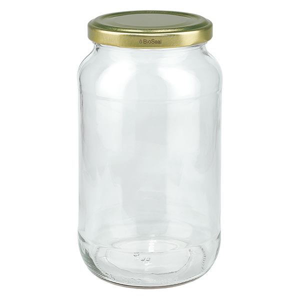 Frasco redondo de 1062 ml com tampa dourada UNiTWIST BioSeal