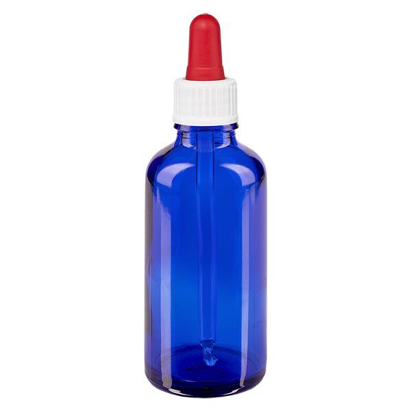Frasco de farmácia azul pipeta de 50ml branco/vermelho standard Frasco de farmácia azul pipeta de 50ml branco/vermelho standard