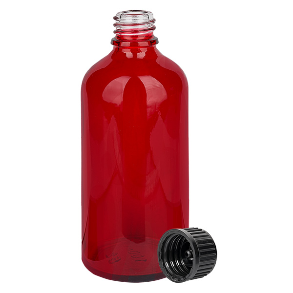 Frasco de 100 ml com tampa de rosca de 11 mm preto standard RedLine UT18/100 Frasco de 100 ml com tampa de rosca de 11 mm preto standard RedLine UT18/100