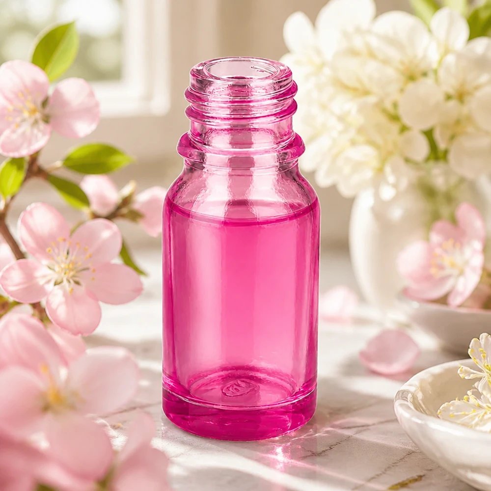 Frasco de vidro cor-de-rosa de 10 ml PurpleLine UT18/10 UNiTWIST para dosagem precisa de tinturas e essências