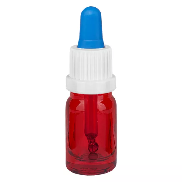 Frasco pipeta de 5 ml branco/azul com fecho inviolável RedLine UT18/5 Frasco pipeta de 5 ml branco/azul com fecho inviolável RedLine UT18/5
