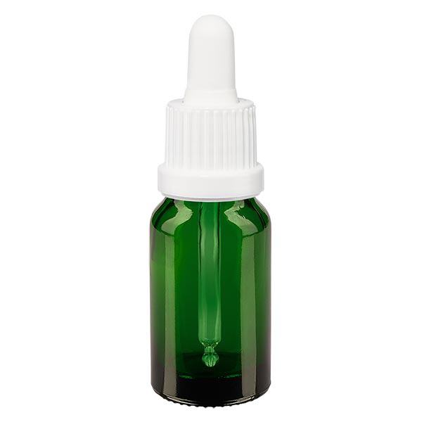 Frasco de farmácia verde 10ml pipeta branca tampa inviolável