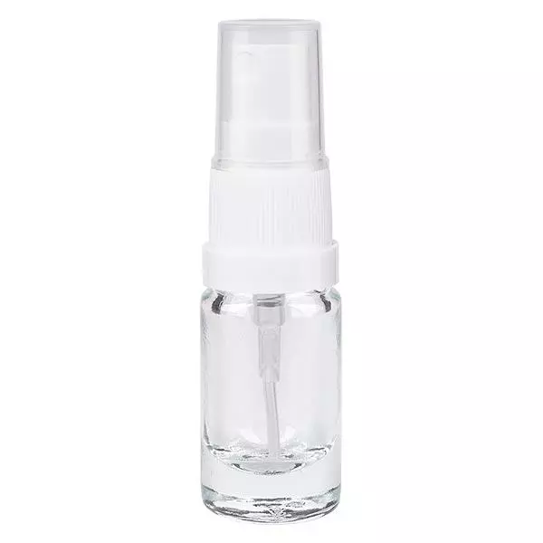 Frasco de farmácia transparente 5ml com tampa de spray branca Frasco de farmácia transparente 5ml com tampa de spray branca