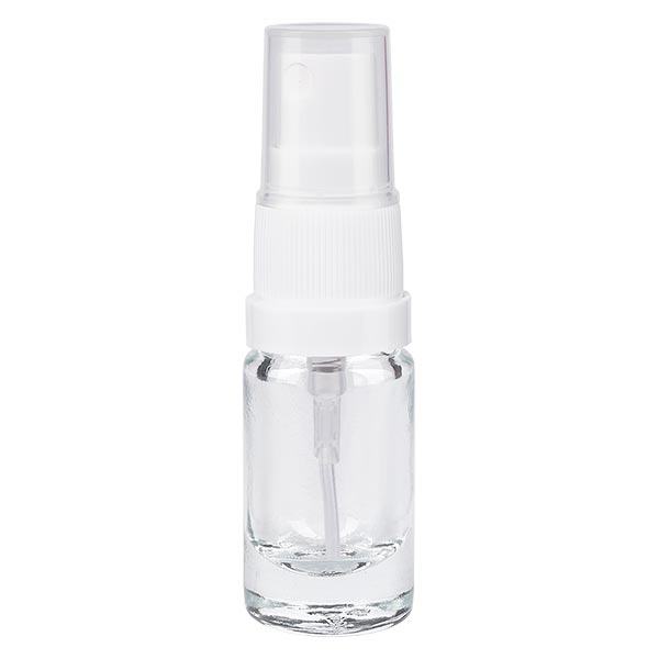 Frasco de farmácia transparente 5ml com tampa de spray branca