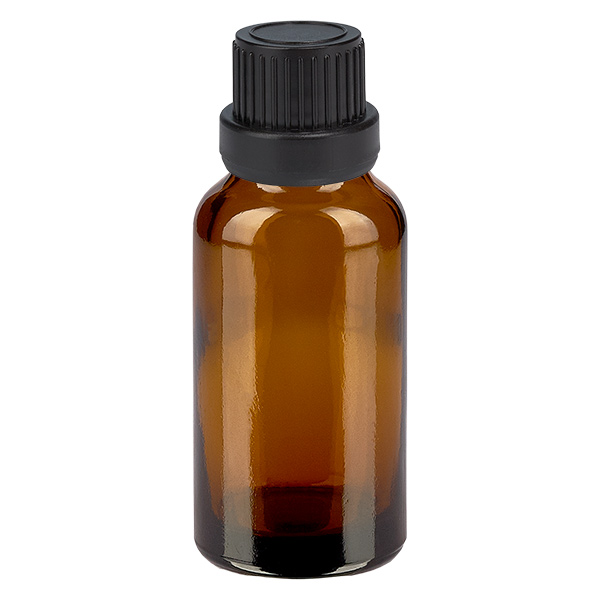 Frasco de 20ml 11mm tampa de rosca preta com fecho inviolável BrownLine UT18/20