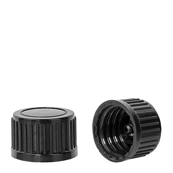 Tampa de rosca preta 18mm standard Tampa de rosca preta 18mm standard