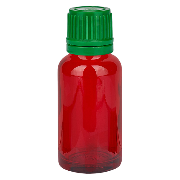 Frasco de 20 ml com tampa de rosca de 11 mm verde com fecho inviolável RedLine UT18/20