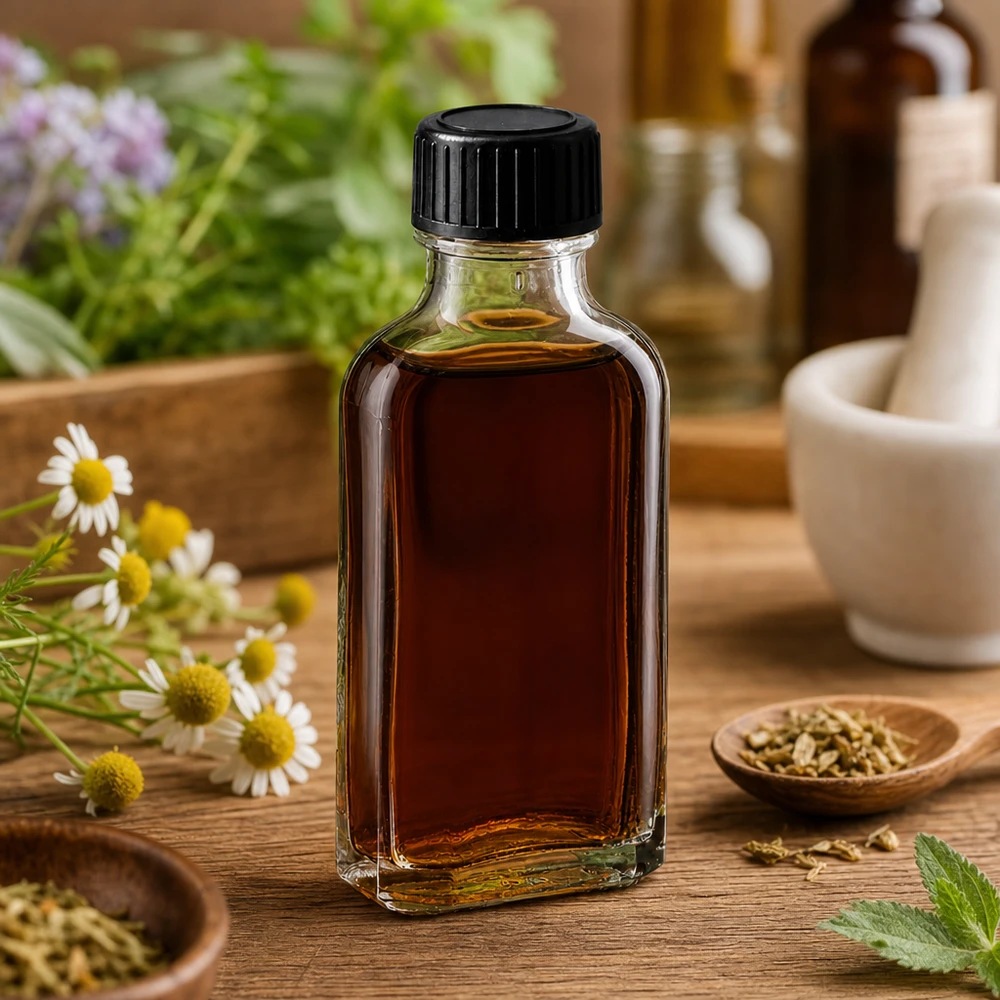 Pequeno frasco de vidro Meplat de 50 ml com disco de vedação em EPE para óleos à base de ervas e produtos naturais