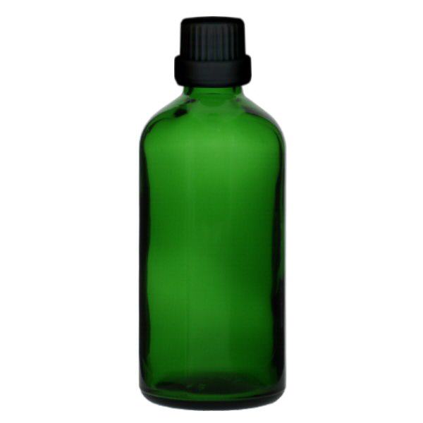 Frasco de farmácia verde 100ml conta-gotas tampa premium 2mm preto fecho inviolável Frasco de farmácia verde 100ml conta-gotas tampa premium 2mm preto fecho inviolável