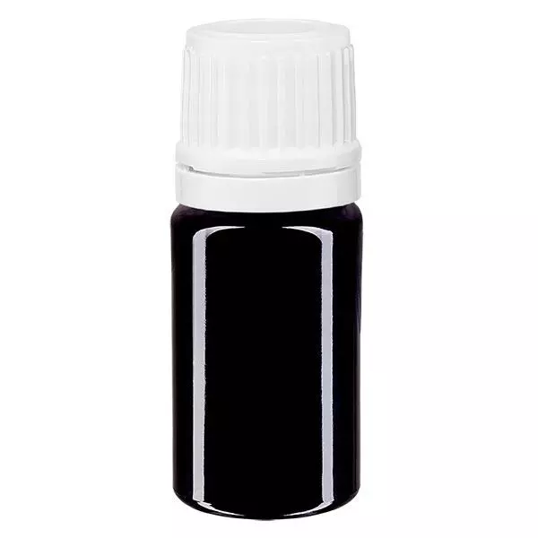 Frasco de farmácia viol. 5ml tampa conta-gotas 1.2mm branco fecho inviolável Frasco de farmácia viol. 5ml tampa conta-gotas 1.2mm branco fecho inviolável