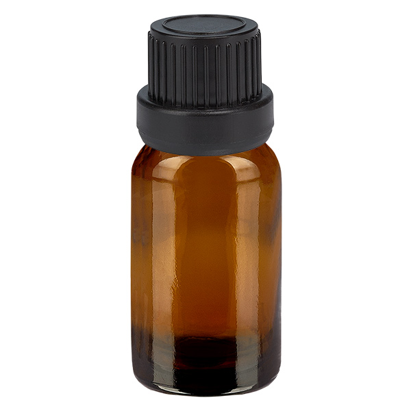 Frasco de 10ml 11mm tampa de rosca preta inviolável BrownLine UT18/10