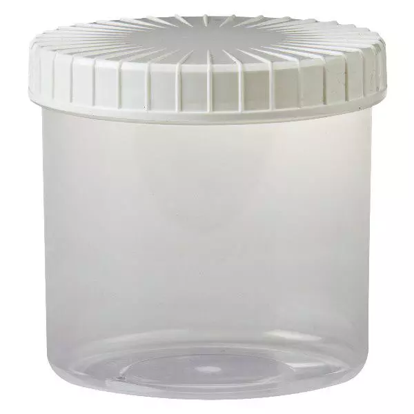Frasco transparente com tampa de rosca 375 ml com tampa ranhurada