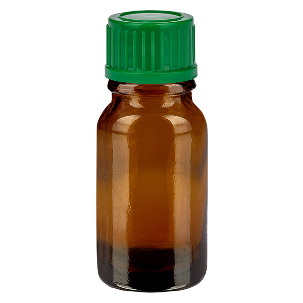 Frasco de 10 ml com tampa de rosca de 11 mm verde Standard BrownLine UT18/10