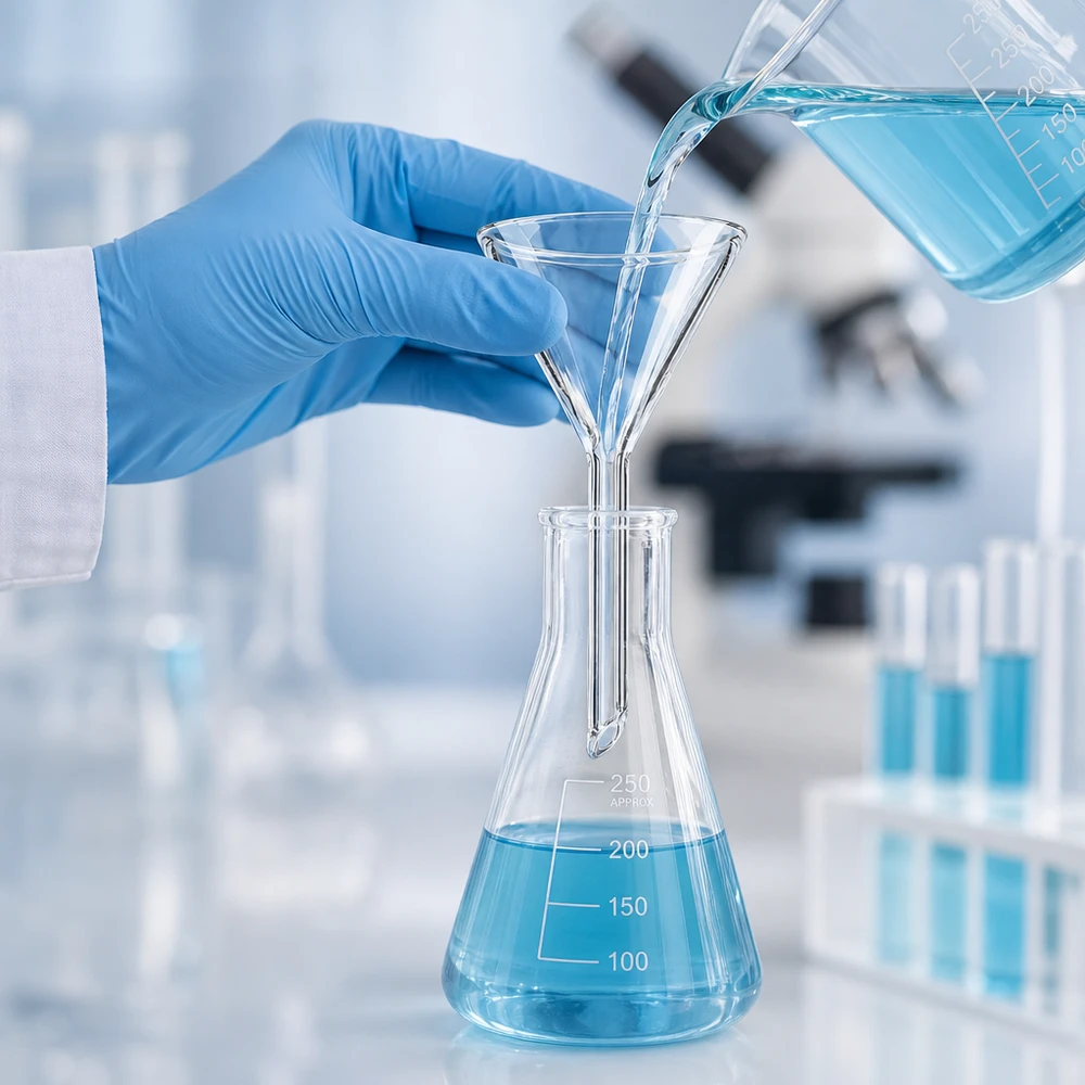 Funil ø35mm borosilicato ângulo 60 estilo curto