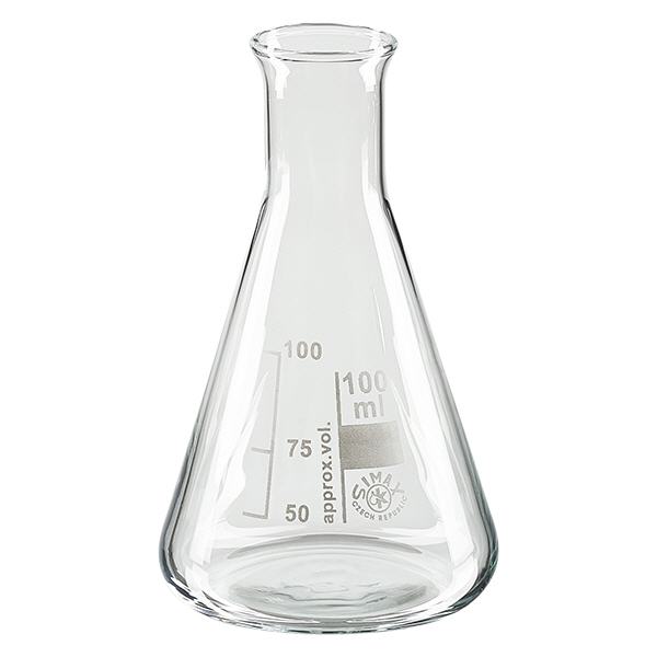Erlenmeyer 100ml com gargalo estreito