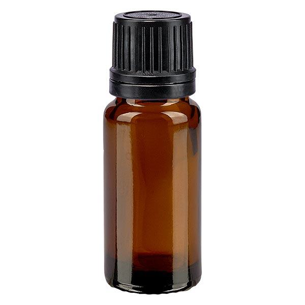 Frasco de farmácia castanho 10ml tampa conta-gotas anel de vazamento 1mm tampa preta inviolável Frasco de farmácia castanho 10ml tampa conta-gotas anel de vazamento 1mm tampa preta inviolável