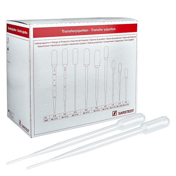 Pipeta de transferência de 2 ml (154x11mm) sem graduação Pipeta de transferência de 2 ml (154x11mm) sem graduação
