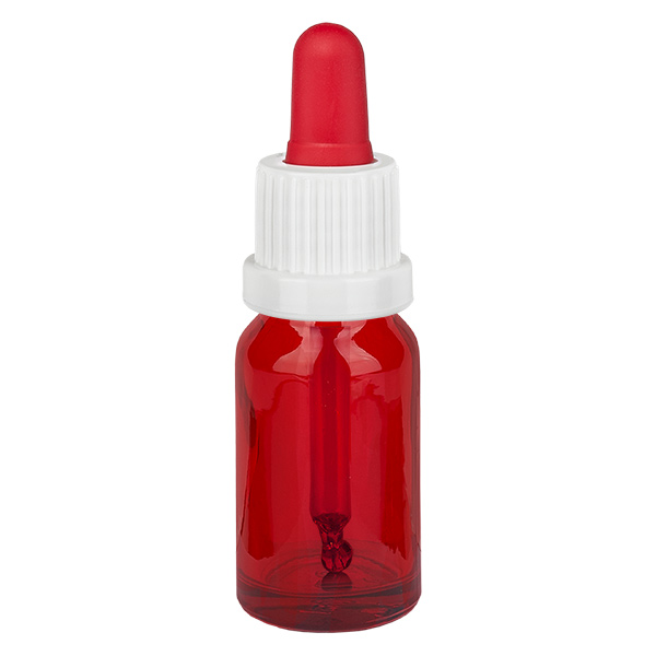 Frasco pipeta de 10 ml branco/vermelho com fecho inviolável RedLine UT18/10