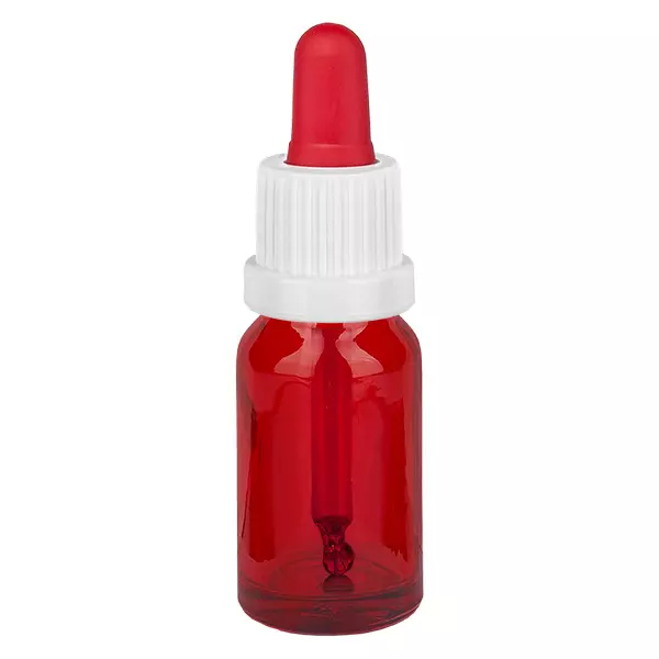 Frasco pipeta de 10 ml branco/vermelho com fecho inviolável RedLine UT18/10 Frasco pipeta de 10 ml branco/vermelho com fecho inviolável RedLine UT18/10
