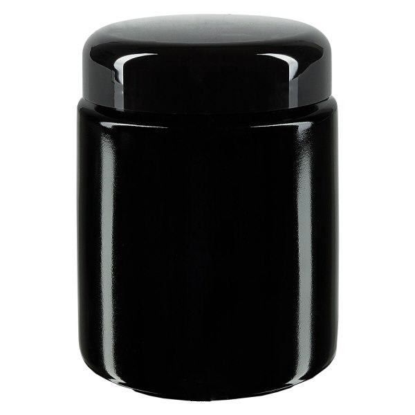 Frasco de gargalo largo+ vidro violeta 250ml, com tampa preta