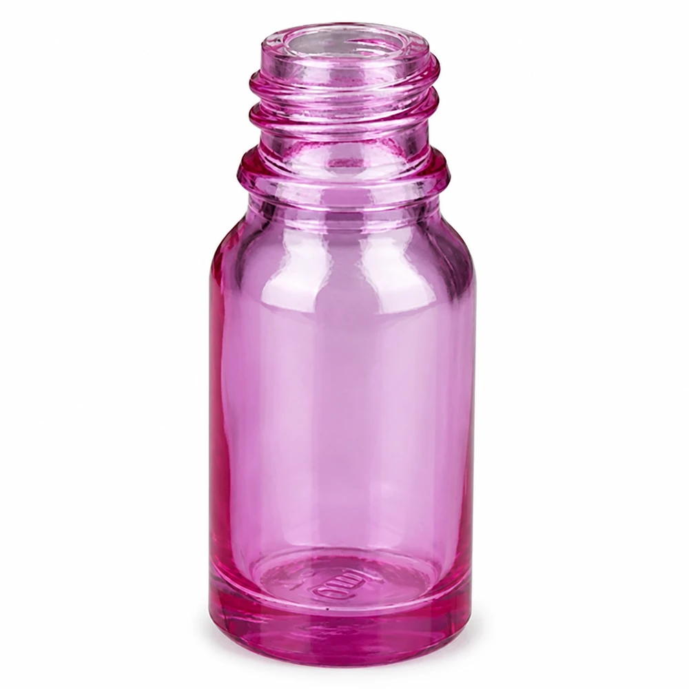 Frasco de spray nasal de 10 ml branco/transparente standard PurpleLine. UT18/10 Frasco de vidro violeta 10ml com rosca UT18/10 para sprays nasais e soluções em conta-gotas