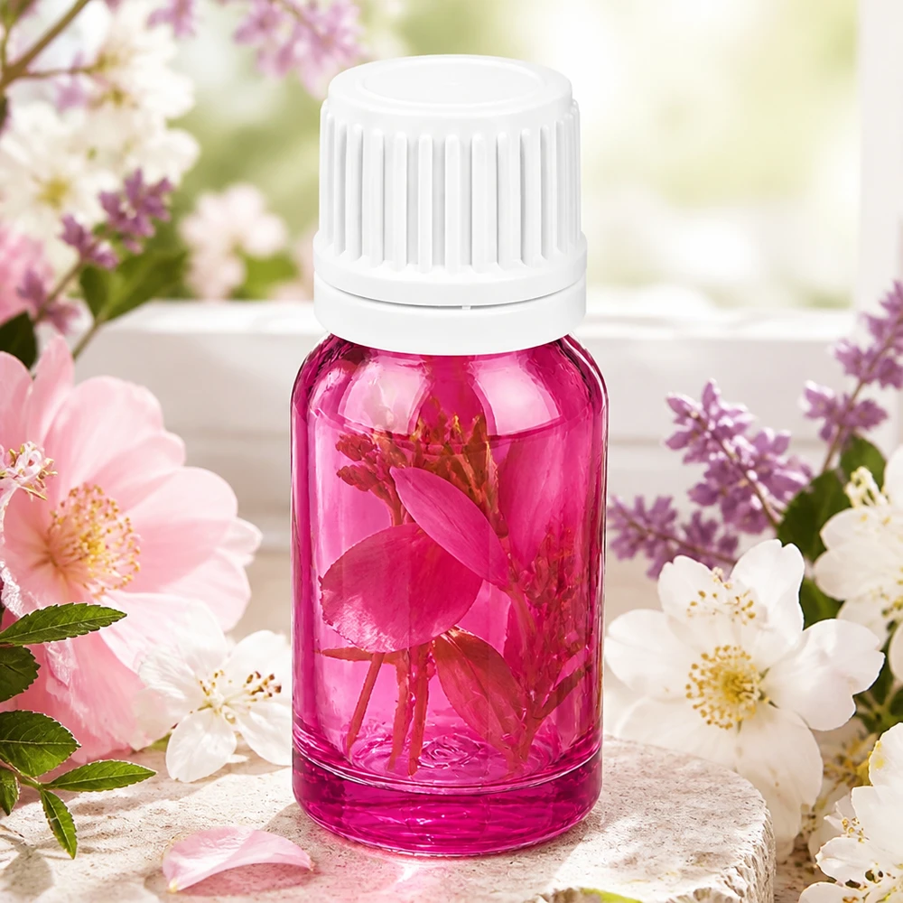 Frasco compacto de 10 ml com tampa branca para armazenamento seguro de essências e tinturas