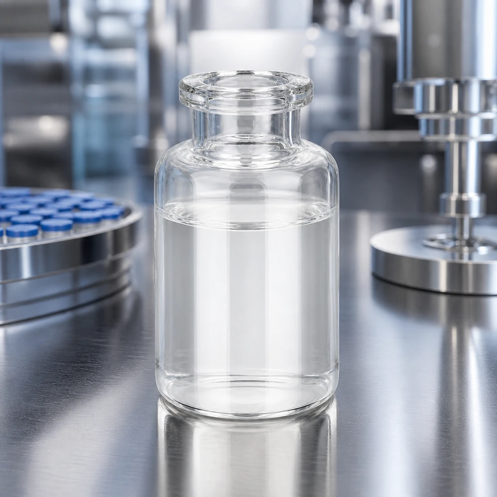 Frasco de injeção de vidro transparente 20ml Durchsichtige Pharmaverpackung 20ml Injektionsflasche mit charakteristischem Taillenhals aus Klarglas