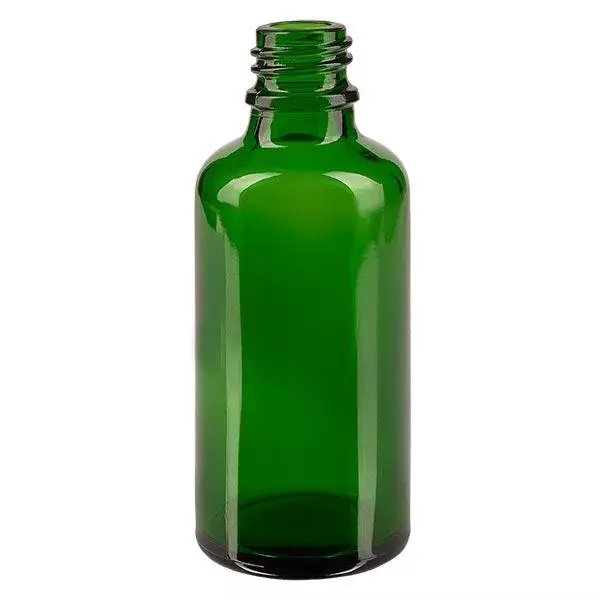 Frasco conta-gotas 50ml DIN 18 anel de verter vidro verde Frasco conta-gotas 50ml DIN 18 anel de verter vidro verde