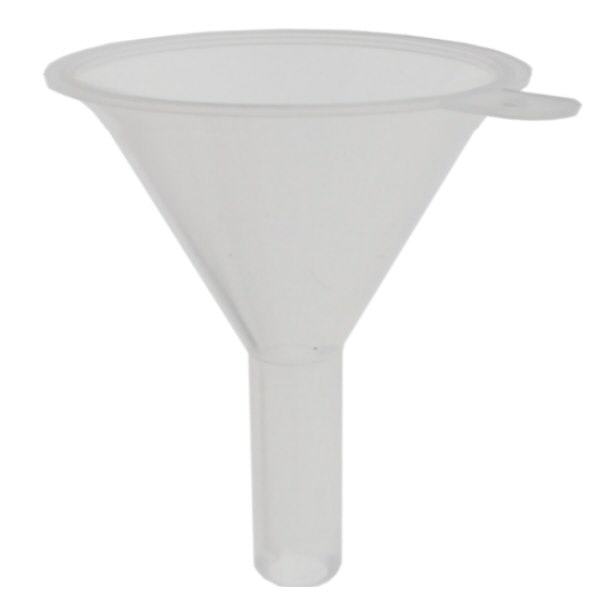Mini funil de plástico, transparente