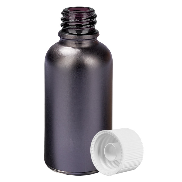 Frasco de 30 ml com tampa de rosca de 11 mm branco standard BlackLine UT18/30 Frasco de 30 ml com tampa de rosca de 11 mm branco standard BlackLine UT18/30