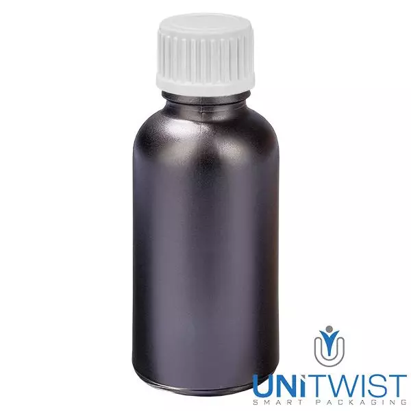 Frasco conta-gotas de 30ml 0,9mm branco tampa standard BlackLine UT18/30 Frasco conta-gotas de 30ml 0,9mm branco tampa standard BlackLine UT18/30