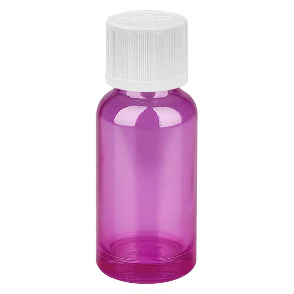 Frasco conta-gotas de 20 ml com 1,2 mm de vidro branco padrão resistente a crianças PurpleLine.UT18/20