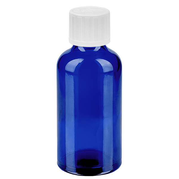 Frasco de 50ml 11mm tampa de rosca branca padrão resistente a crianças BlueLine UT18/50