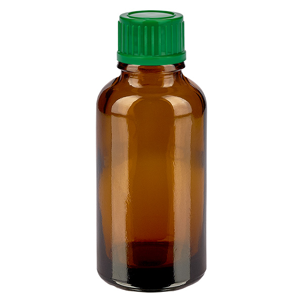 Frasco de 30 ml com tampa de rosca de 11 mm verde Standard BrownLine UT18/30