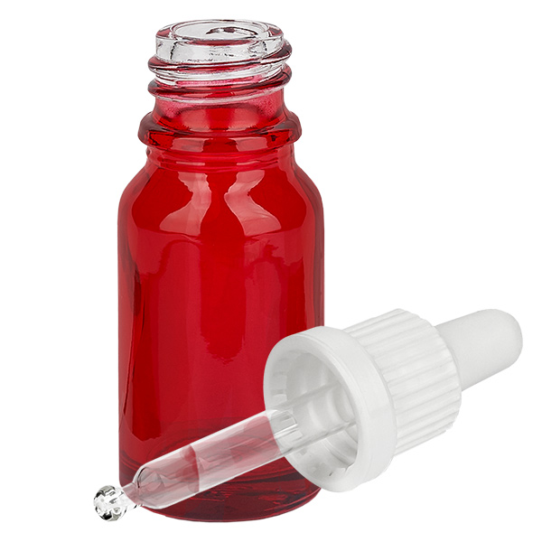 Frasco pipeta de 10 ml branco com fecho inviolável RedLine UT18/10 Frasco pipeta de 10 ml branco com fecho inviolável RedLine UT18/10