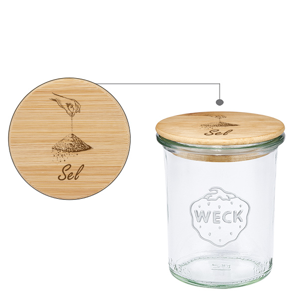 Boina em madeira "Sel" com vergalhão WECK 160ml