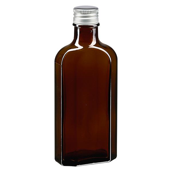 125 ml Meplat castanho com tampa de alumínio prateada PP22
