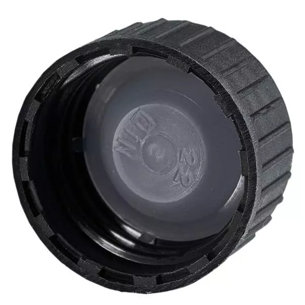 Tampa de rosca DIN22 preta com disco de vedação LKD Tampa de rosca DIN22 preta com disco de vedação LKD
