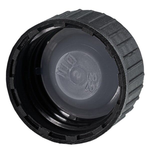 Tampa de rosca DIN22 preta com disco de vedação LKD