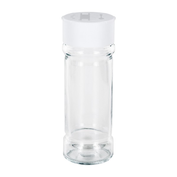 Frasco para sal e especiarias 100ml com shaker duplo branco
