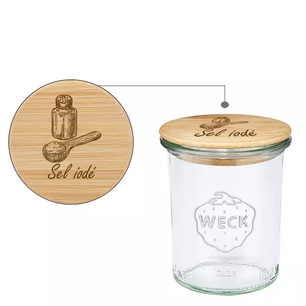 Cobertura em madeira "Sel iodé" com vergalhão WECK 160ml Cobertura em madeira "Sel iodé" com vergalhão WECK 160ml