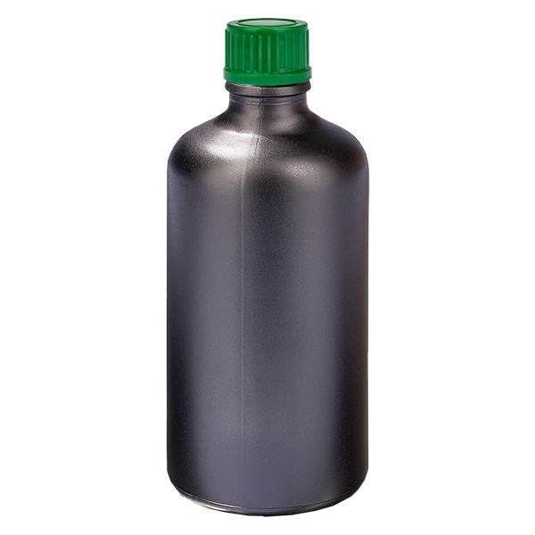 Frasco de 100ml 11mm tampa de rosca verde standard BlackLine UT18/100