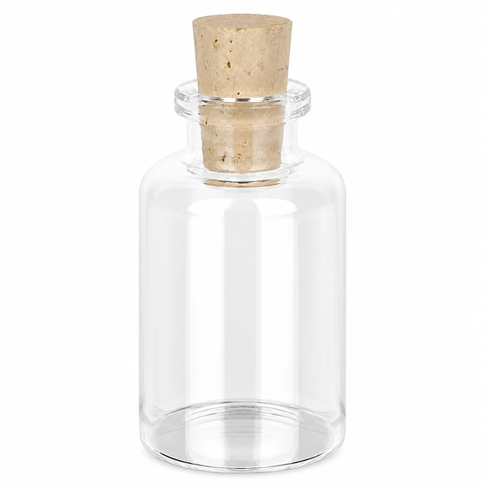 Frasco de vidro transparente 30ml com rolha 11/14mm Apothekerflasche Klarglas 30ml mit Naturkorkverschluss 14mm für Öle Salze und Dekorationen